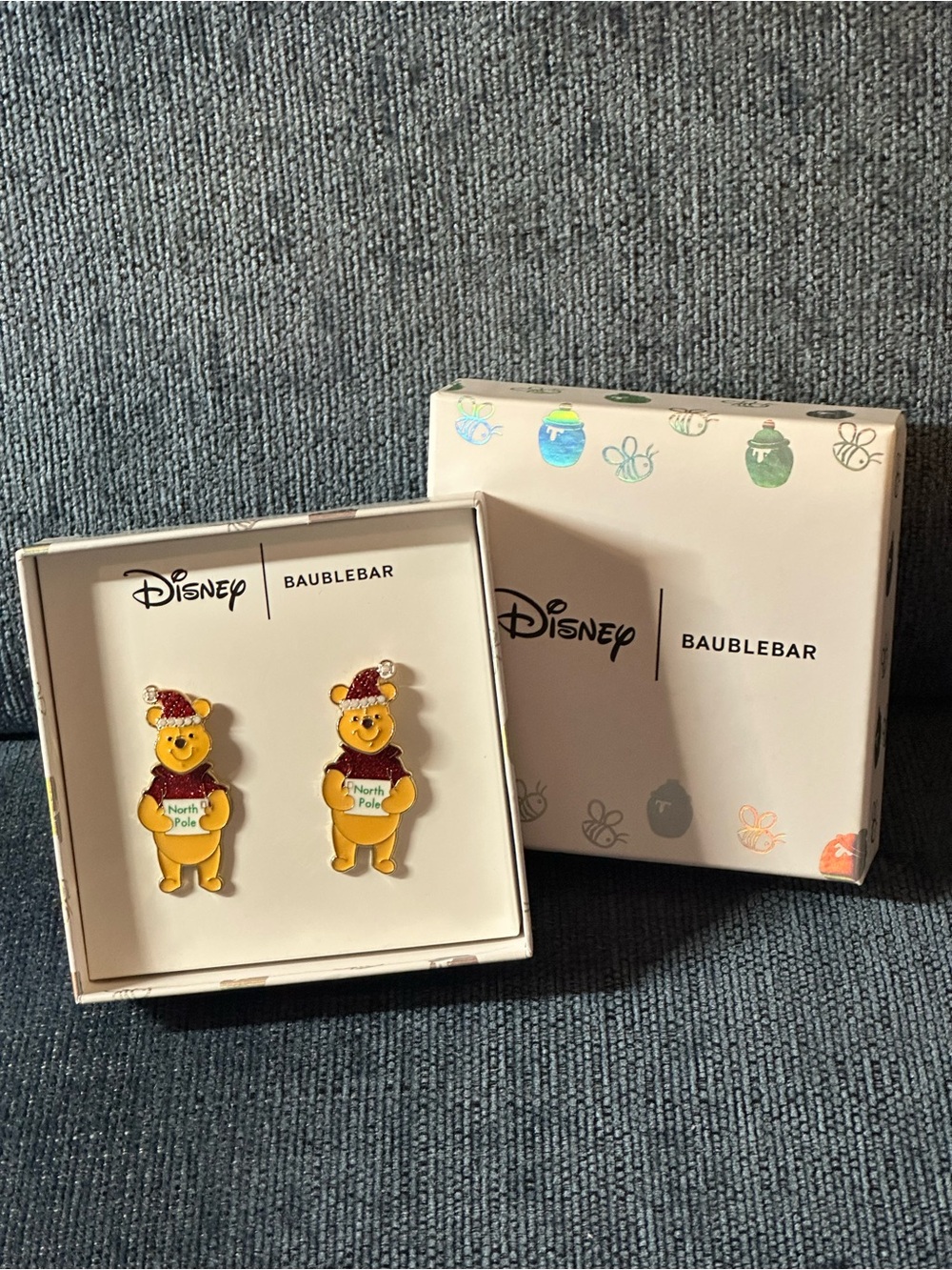 BaubleBar Winnie the Pooh Holiday Pin — Yellow, Red, Green